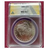 1881-O Morgan Dollar - ANACS MS61