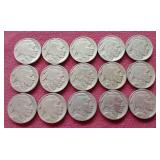 (15) Buffalo Nickels - All Readable Dates