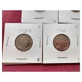 (5) Buffalo Nickels - Earlier Dates