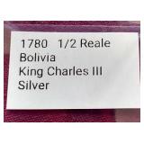 1780 Bolivia Silver 1/2 Reale Coin