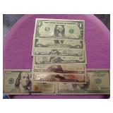Complete Set of (10) Gold-plated Foil Note Replicas