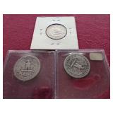 (3) 90% Silver Washington Quarters