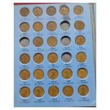 Partial Wheat Penny Book - 1909 Up