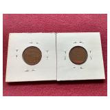(2) Die Error Wheat Pennies