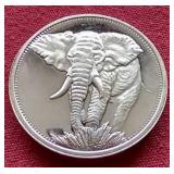 Beautiful Elephant 1 oz Silver Round