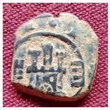 1602-1620 Spanish Hammered Copper 4 Maravedis Coin