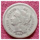 1869 American 3 Cent Nickel