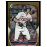 2023 Bowman Chrome Gold Refractor Brooks Lee Card #BDC-75 Serial #