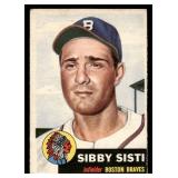 1953 Topps Sibby Sisti Baseball Vintage Card #124