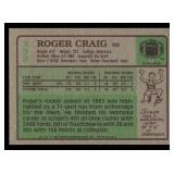1984 Topps Roger Craig Rookie Card #353