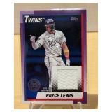 2025 Topps 1990 Baseball Relic Card Blue Royce Lewis Serial #117/150!!!
