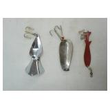 "Nebco" =TOR-P-DO=3, Katchmore Flipper Fin, and one more Vintage Fishing Lure