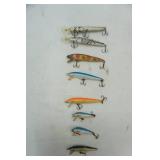Vintage Rapala Fishing Lures & Rebel Minnows Lot (8ct)