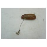 Vintage Wooden Mouse Fishing Lure 4.25" long by 1.75" wide
