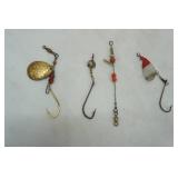 Vintage Fly Fishing & Spinner Lures (4ct)