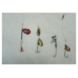 VIntage Fly Fishing & Spinner Lures (4ct)