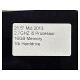 Apple 21.5" Mid 2013 Desktop
