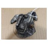 Vintage Bergamot Co White Brass Horse Belt Buckle - Dated 1978