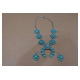 Squash Blossum Turquoise Necklace and Earrings