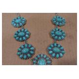 Squash Blossum Turquoise Necklace and Earrings