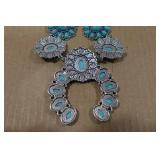 Squash Blossum Turquoise Necklace and Earrings