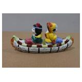 Vintage Native American in Canoe Salt & Pepper Shaker Set