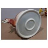 Vintage Chicken Themed Tea Pot & 8 Tea Cups