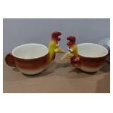 Vintage Chicken Themed Tea Pot & 8 Tea Cups