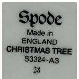 Vintage Spode Christmas Tree Imperial Cookware Stone China Souffle Dish, Large 11.5" Rimmed Serving Bowl and 11.5" Oval Divided Dish