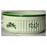Vintage Spode Christmas Tree Imperial Cookware Stone China Souffle Dish, Large 11.5" Rimmed Serving Bowl and 11.5" Oval Divided Dish