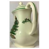 Vintage Spode Christmas Tree 89.5" Coffee Pot and 8" Teapot and Lid
