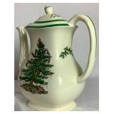 Vintage Spode Christmas Tree 89.5" Coffee Pot and 8" Teapot and Lid