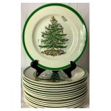Vintage Spode Christmas Tree 7.75" Salad Plates - set of 15