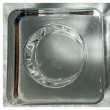 Pair of Orrefors Tornado Crystal Candlesticks 6.5" Tall - Signed and  Orrefors Ice Cube Votive Candle Holder