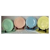 Vintage Lu-Ray Pastels - Set of 8 - 9" Dinner Plates (2 Yellow, 2 Pink, 2 Blue, 2 Green)
