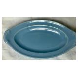 Vintage Lu-Ray Pastels 10.5" Oval Ceramic Serving Dishes (2 Pink, 1 Green) and 9.5" Blue Oval Pickle Dish