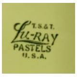 Set of 2 Vintage Lu-Ray Pastels 14" Round Platters (Pink and Yellow)