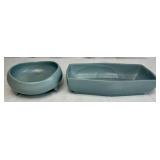 Red Wing Pottery Bowl with Three Legs M-5011 and 5019 Planter