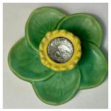 Vintage Weller Pumila Lily Pad and Lotus Flower Candle Holders