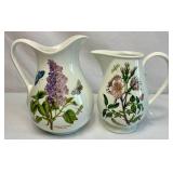 Portmeirion Botanic 1972 Garden Dog Rose Romatic Pitcher 7" and Garden Lilac Pitcher 9"