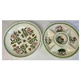 Portmeirion Botanic Garden Pasta Bowl 13" and Chip and Dip with 5 sections 13.75"