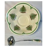 Vintage Spode Christmas Tree Large Punch Bowl with Ladle