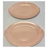 Set of 5 Vintage Lu-Ray Pastels Oval Serving Trays (12" - 2 Pink, 1 Blue, 1 Green and 13.5" - 1 Blue)