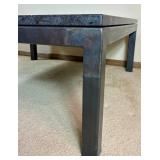Marble Coffee Table with Metal Base