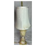 Vintage Hand Carved Alabaster Lamp with Foo Dog Finial