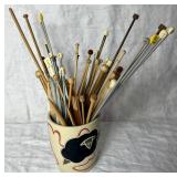 Massive Assortment of Knitting Needles, Accessories, and Pattern Books