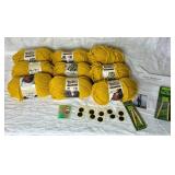 8 Full Skeins of Big Twist Yarn - Color: Aged Brass and Pattern and Assessories for Azel Pullover