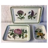 Portmeirion Pomona Lasagna Baker, Botantic Garden Peony Motif Lasagna Dish and Botanic Garden Rectangular Tray