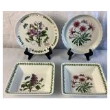 Portmeirion Botanic Garden Square Low Bowls, Torte Pan and Pierced Cake Plate