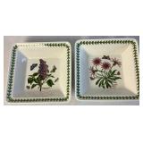 Portmeirion Botanic Garden Square Low Bowls, Torte Pan and Pierced Cake Plate